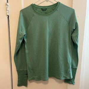 Oiselle Flyout Long Sleeve Shirt, Size 10, Color Green
